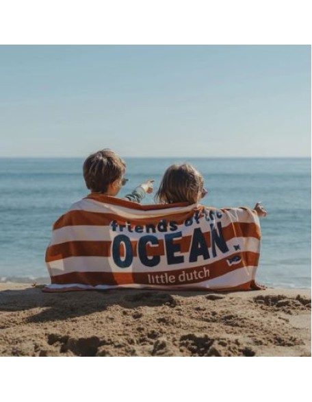 Крпа за плажа - Ocean World Brown Stripe, Little Dutch Крпа за плажа - Ocean World Brown Stripe, Little Dutch