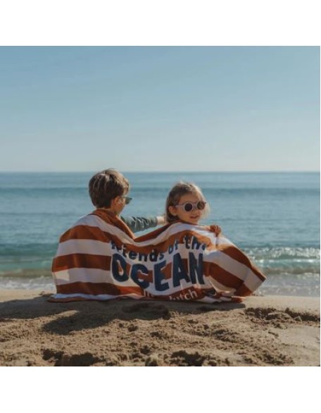 Крпа за плажа - Ocean World Brown Stripe, Little Dutch Крпа за плажа - Ocean World Brown Stripe, Little Dutch