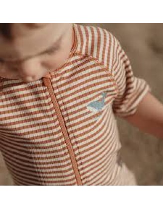 Едноделен костим за капење Ocean Brown Stripes 62/68 - Little Dutch