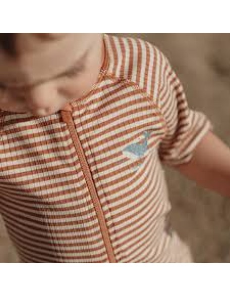Едноделен костим за капење Ocean Brown Stripes 74/80 - Little Dutch
