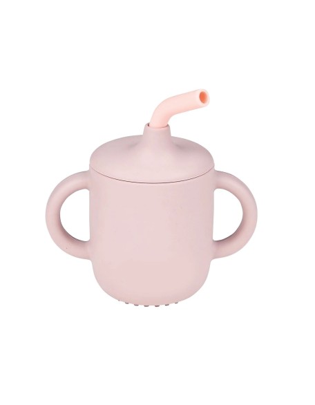 Силиконска чаша со цевка, pink - Nattou Силиконска чаша со цевка, pink - Nattou