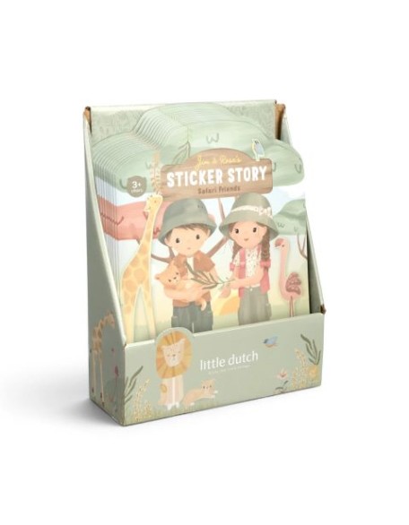 Книга со налепници за повеќекратна употреба - Safari Friends, Little Dutch Книга со налепници за повеќекратна употреба - Safari Friends, Little Dutch