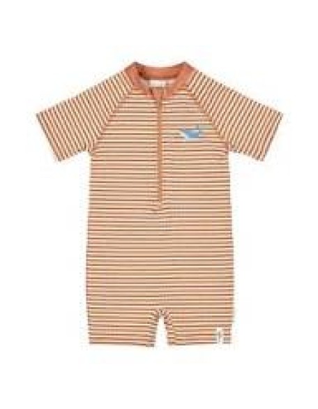 Едноделен костим за капење Ocean Brown Stripes 74/80 - Little Dutch