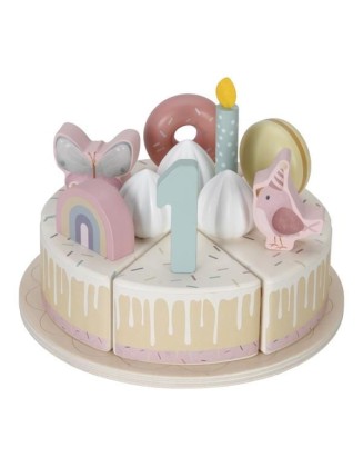 Дрвена торта со додатоци - розе,  Little Dutch