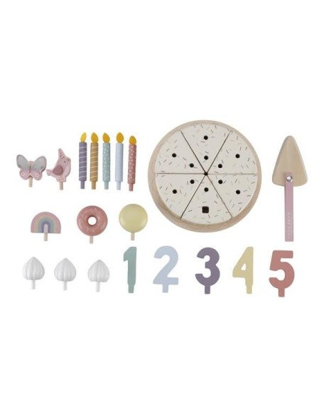 Дрвена торта со додатоци - розе,  Little Dutch