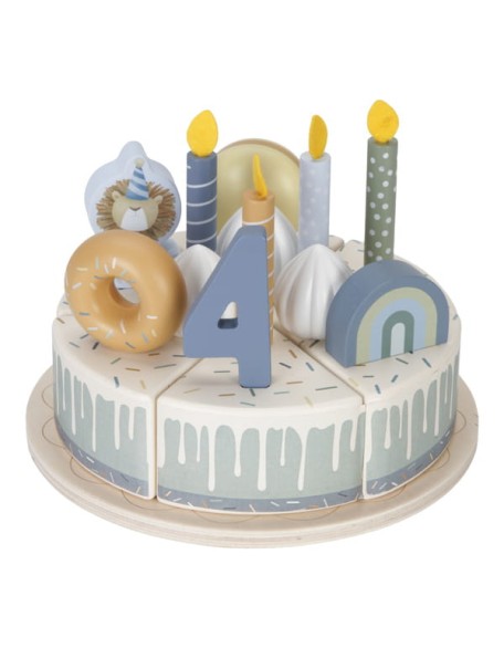 Дрвена торта со додатоци - зелена,  Little Dutch