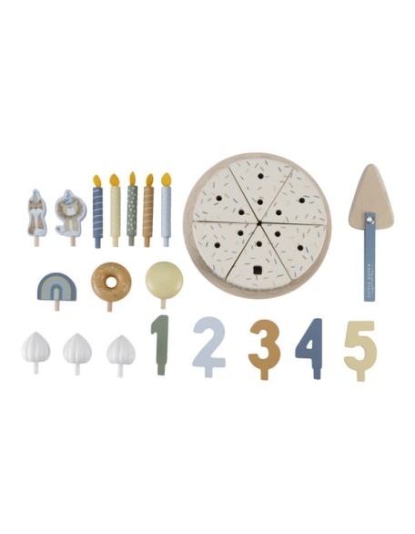 Дрвена торта со додатоци - зелена,  Little Dutch