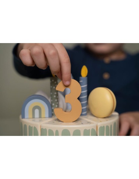 Дрвена торта со додатоци - зелена,  Little Dutch