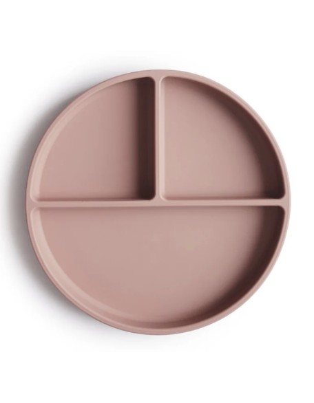 Силиконска чинија со прегради - Румена, Mushie Силиконска чинија со прегради - Румена, Mushie