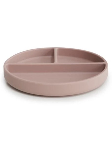 Силиконска чинија со прегради - Румена, Mushie Силиконска чинија со прегради - Румена, Mushie