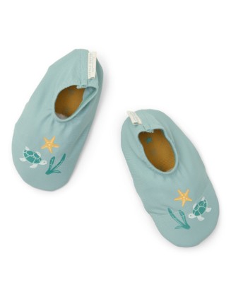 Чевли за плажа Green Seashells and Stripes - Little Dutch