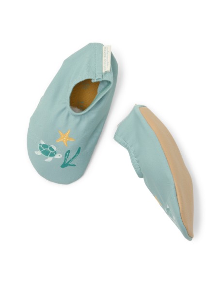 Чевли за плажа Green Seashells and Stripes - Little Dutch