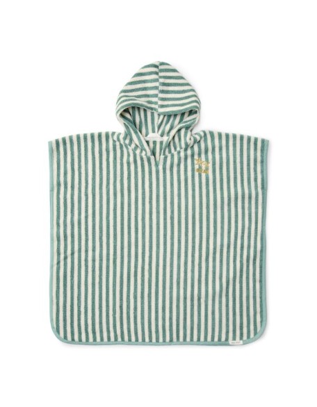 Пончо за плажа - Green Seashells and Stripes, Little Dutch
