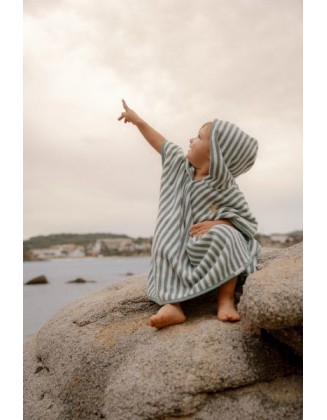 Пончо за плажа - Green Seashells and Stripes, Little Dutch