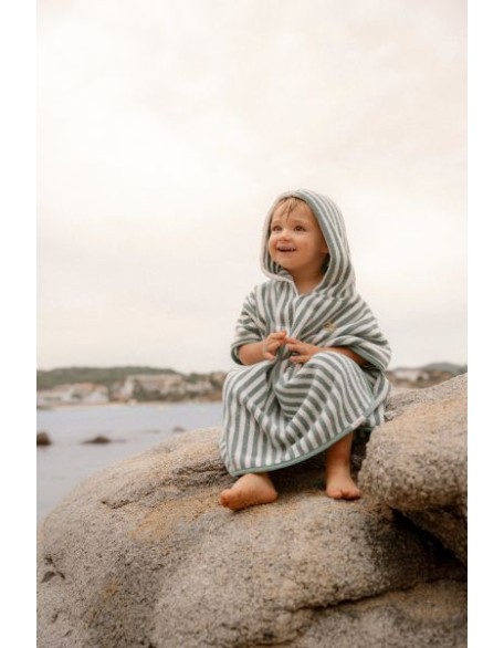 Пончо за плажа - Green Seashells and Stripes, Little Dutch
