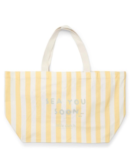 Торба за плажа Yellow Stripes - Little Dutch