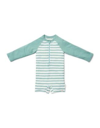Едноделен костим за капење Green Seashells and Stripes 74/80 - Little Dutch