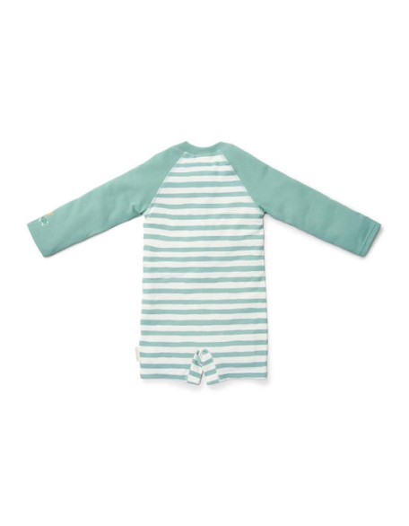 Едноделен костим за капење Green Seashells and Stripes 86/92 - Little Dutch
