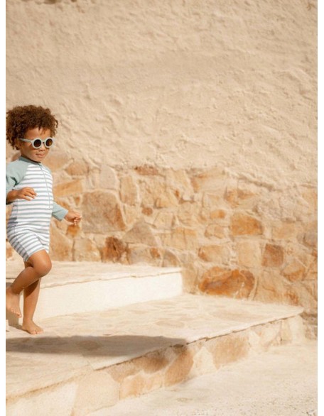 Едноделен костим за капење Green Seashells and Stripes 86/92 - Little Dutch