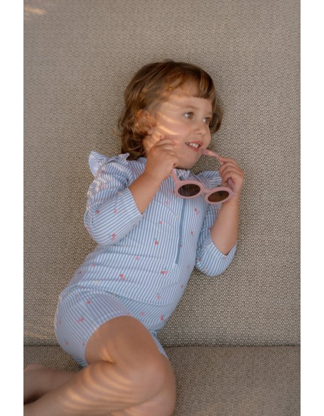 Едноделен костим за капење Blue Sunny Flowers 62/68 - Little Dutch