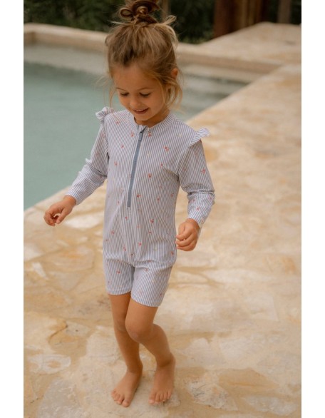 Едноделен костим за капење Blue Sunny Flowers 62/68 - Little Dutch