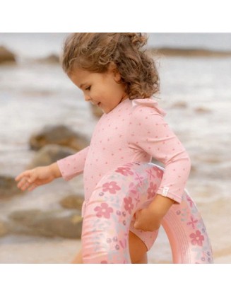 Едноделен костим за капење Light pink Sunny Flowers 74/80 - Little Dutch