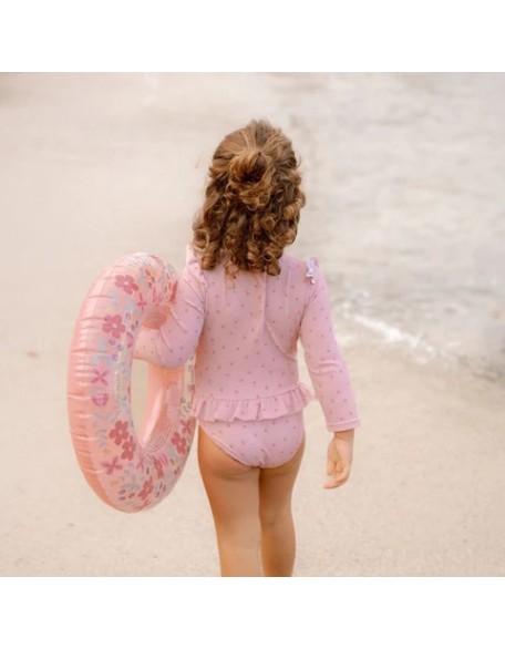 Едноделен костим за капење Light pink Sunny Flowers 74/80 - Little Dutch