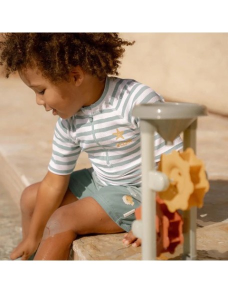 Шорцеви за капење Green Seashells and Stripes 62/68 - Little Dutch