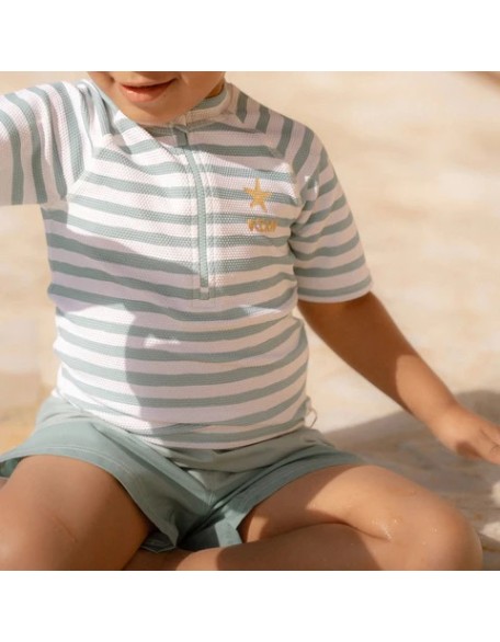 Шорцеви за капење Green Seashells and Stripes 62/68 - Little Dutch