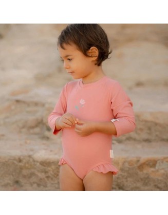 Едноделен костим за капење Pink Sunny Flowers 74/80 - Little Dutch