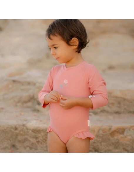 Едноделен костим за капење Pink Sunny Flowers 74/80 - Little Dutch