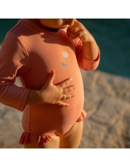 Едноделен костим за капење Pink Sunny Flowers 74/80 - Little Dutch