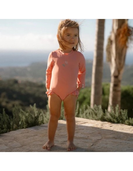 Едноделен костим за капење Pink Sunny Flowers 74/80 - Little Dutch