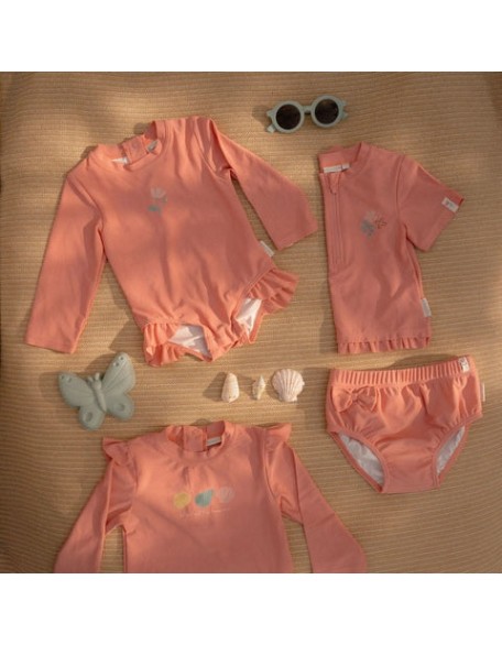 Едноделен костим за капење Pink Sunny Flowers 74/80 - Little Dutch