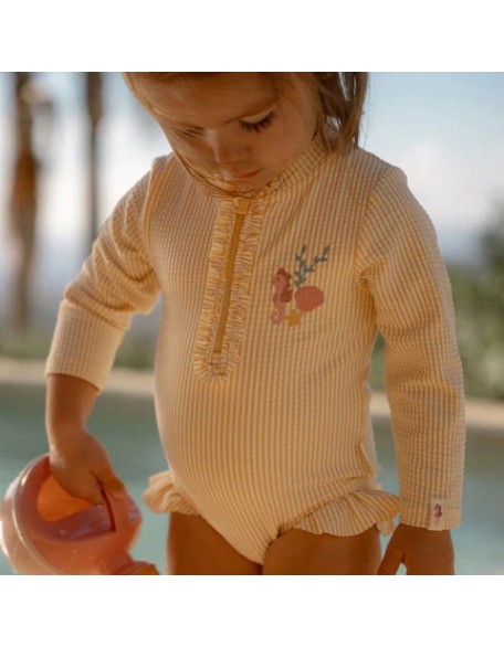 Едноделен костим за капење Yellow Ocean Treasures 74/80 - Little Dutch