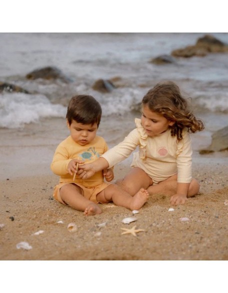 Шорцеви за капење Yellow Seashells and Stripes 74/80 - Little Dutch