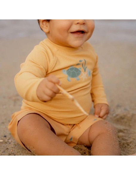 Шорцеви за капење Yellow Seashells and Stripes 74/80 - Little Dutch