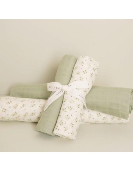Сет муслин за повивање 70х70 cm - Forest Treasures & Sage, Little Dutch