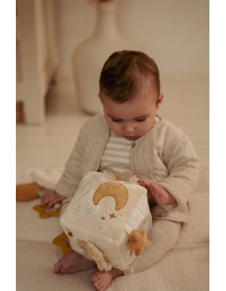 Мека коцка со активности - Newborn Naturals, Little Dutch