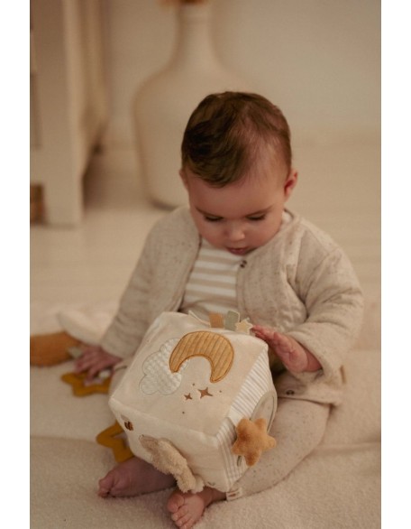 Мека коцка со активности - Newborn Naturals, Little Dutch