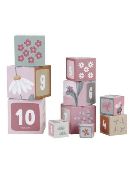 Кула од коцки за редење - Flowers and Butterflies, Little Dutch