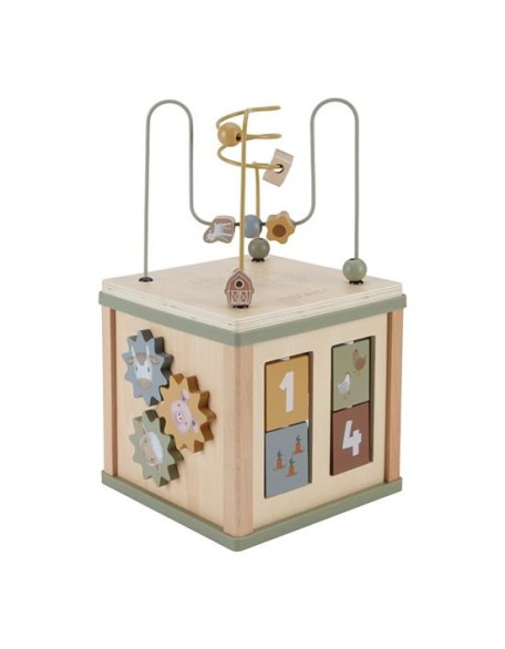 Дрвена коцка со активности - Little Farm, Little Dutch