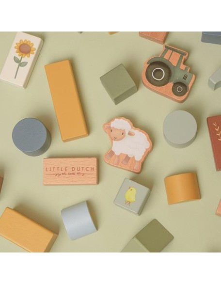 Сет дрвени коцки - Little Farm, Little Dutch Сет дрвени коцки - Little Farm, Little Dutch