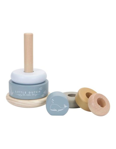 Кула за редење прстени со ротирачко дно - Ocean, Little Dutch Кула за редење прстени со ротирачко дно - Ocean, Little Dutch