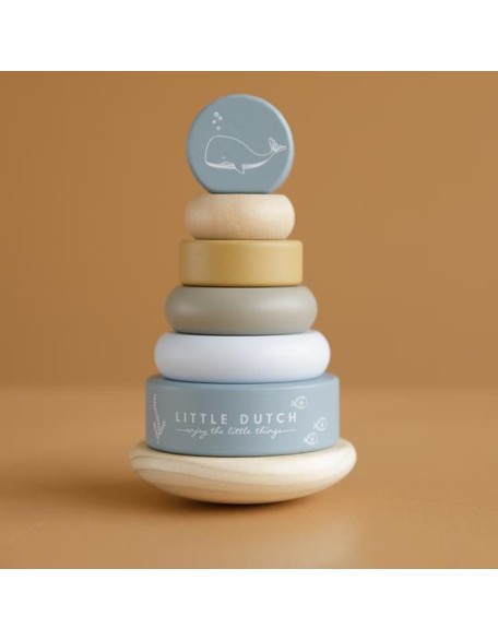 Кула за редење прстени со ротирачко дно - Ocean, Little Dutch Кула за редење прстени со ротирачко дно - Ocean, Little Dutch