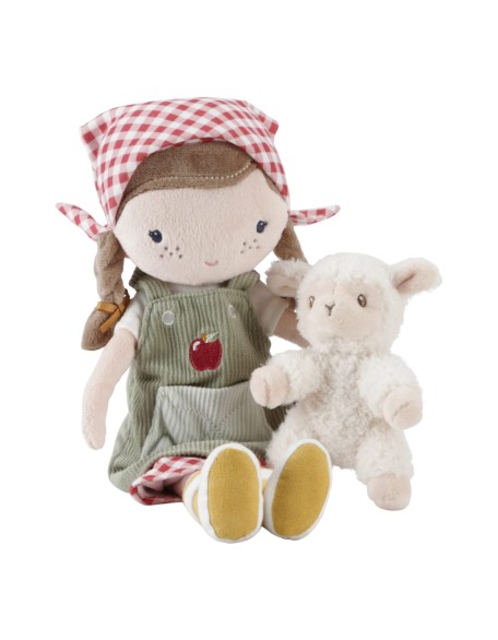 Мека кукла Роса фармерка со овцичка - 35 см, Little Dutch Мека кукла Роса фармерка со овцичка - 35 см, Little Dutch