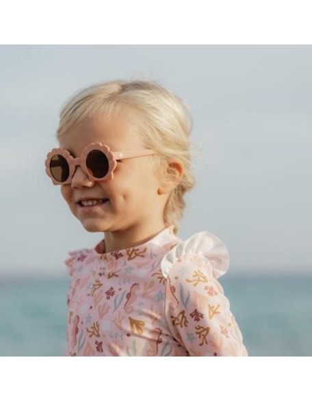Детски очила за сонце - Shell Shape Old Pink, Little Dutch