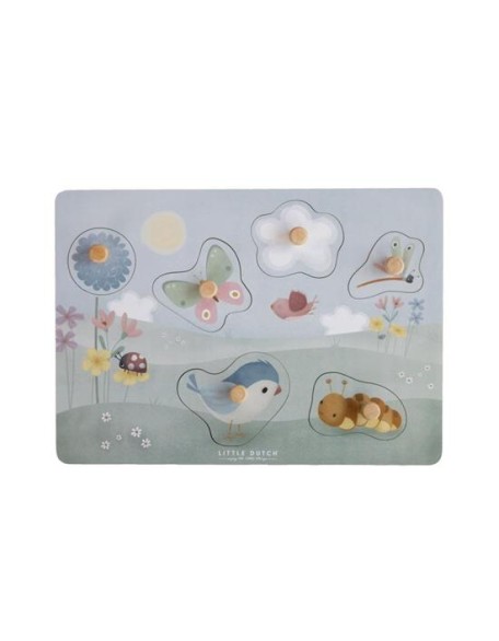 Дрвена сложувалка - Flowers & Butterflies, Little Dutch