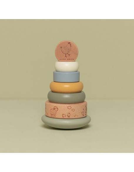 Кула за редење прстени со ротирачко дно - Little Farm, Little Dutch Кула за редење прстени со ротирачко дно - Little Farm, Little Dutch