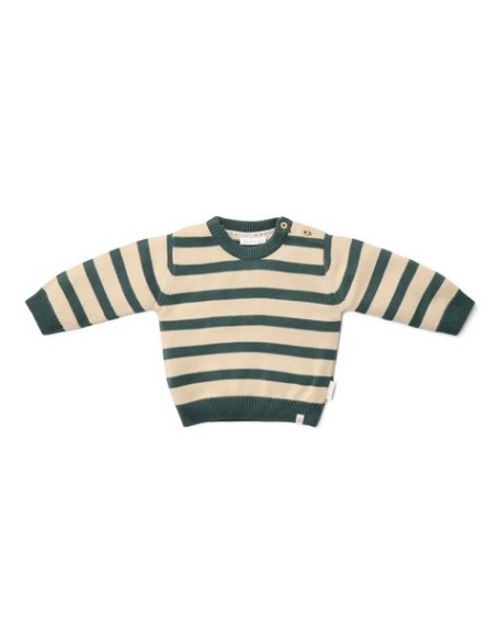 Плетен џемпер 92 - Forest Friends Stripe, Little Dutch